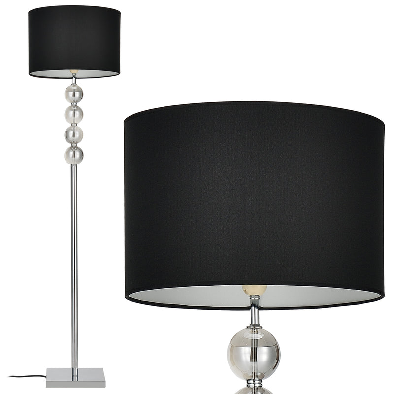 Maatschets Vloerlamp staande lamp 155 cm Spheridern chroom en zwart