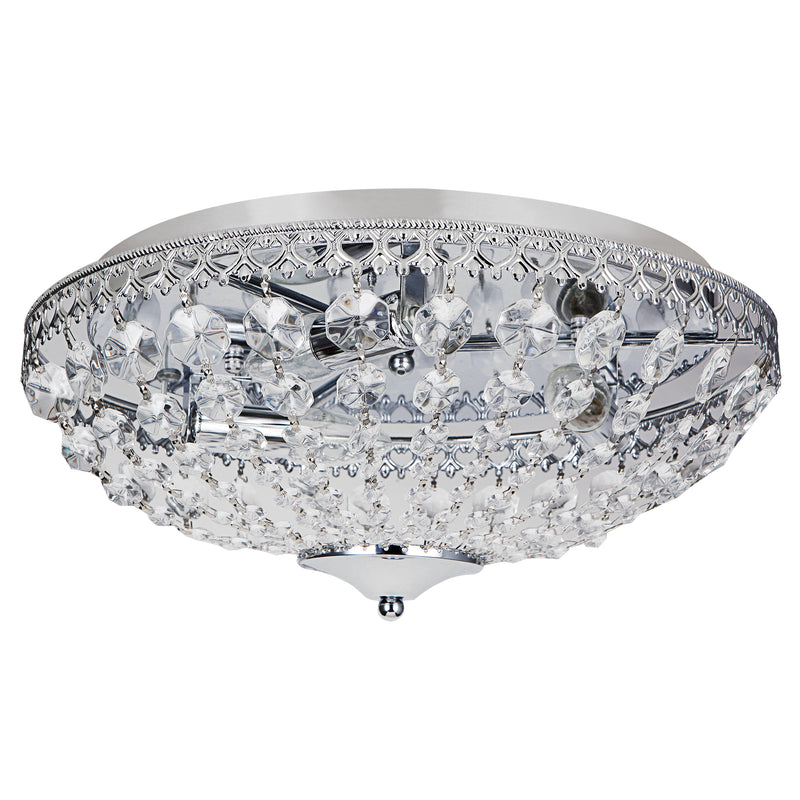 Maatschets Plafondlamp Lydia met kristallen 16xØ40 cm chroom 3xE14