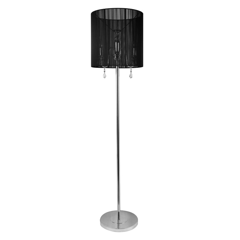 Maatschets Staande lamp Fabrica 167xØ40 cm chroom en zwart 3xE14