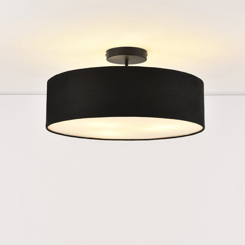 Maatschets Plafondlamp Missouri plafonnière Ø45 cm zwart en wit 3xE27