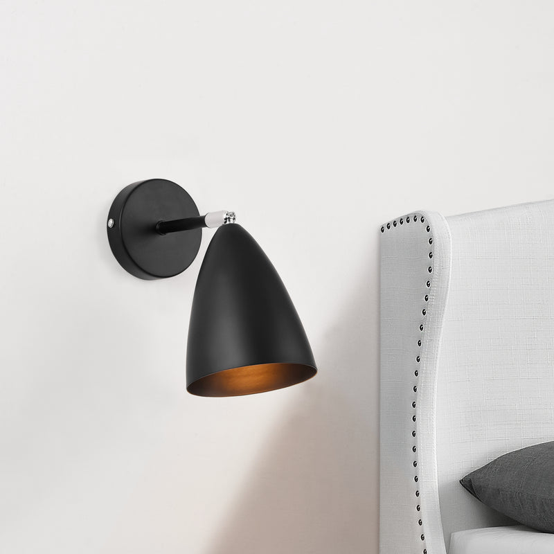 Maatschets Wandlamp Dahlia verstelbaar metaal zwart 22xØ12 cm E14