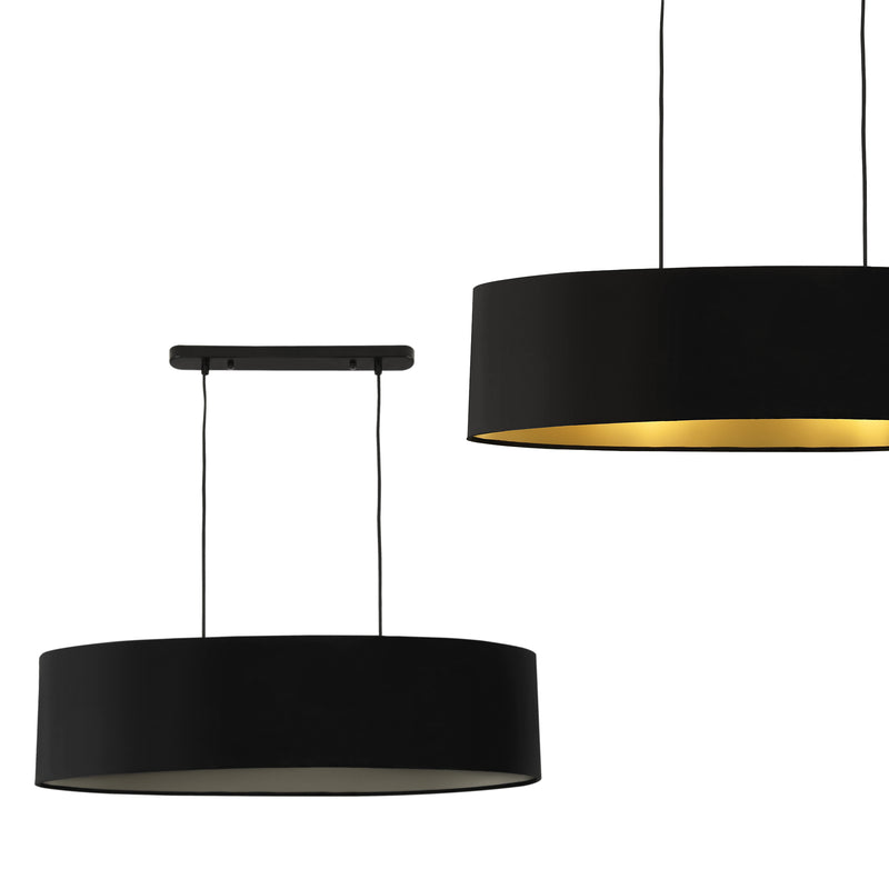 Maatschets Stijlvolle hanglamp Minsk 2xE27 zwart