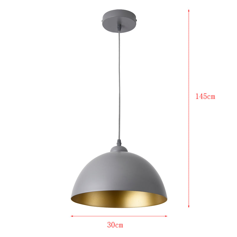 Maatschets Hanglamp 18xØ30 cm 2xE27 Toulon set van 2 grijs en goud