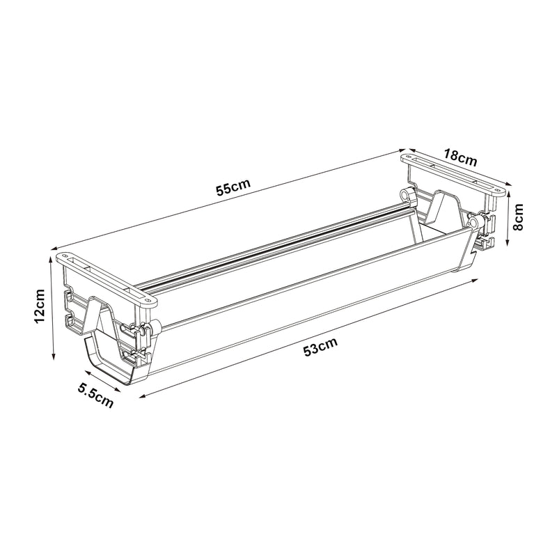 Maatschets pro.tec Kabelgoot Skegness voor het onder bureau 55x18x12 cm wit