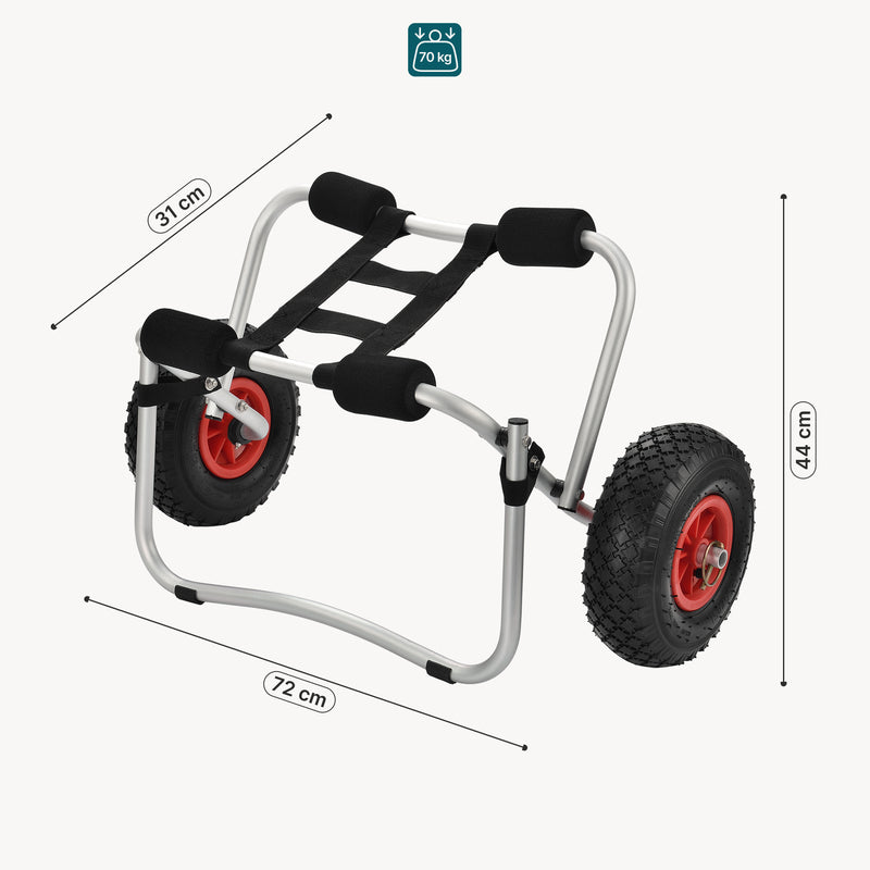 Maatschets Kayak trolley opvouwbaar aluminium 72x31x44 cm max 70 kg