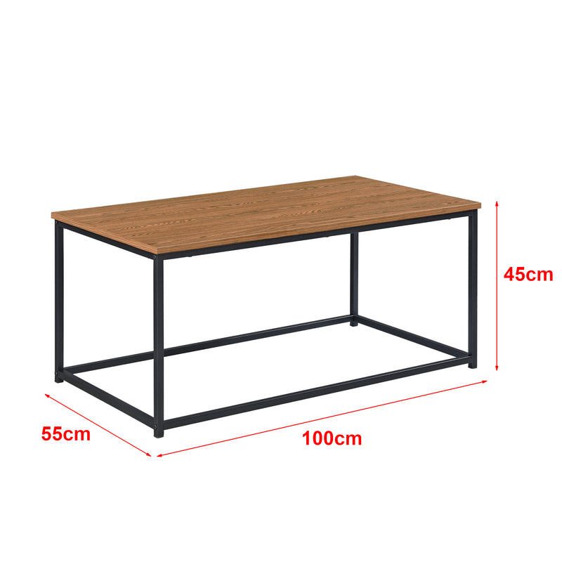 Maatschets Salontafel Esbjerg 100x55x45 cm houtkleurig donker en zwart