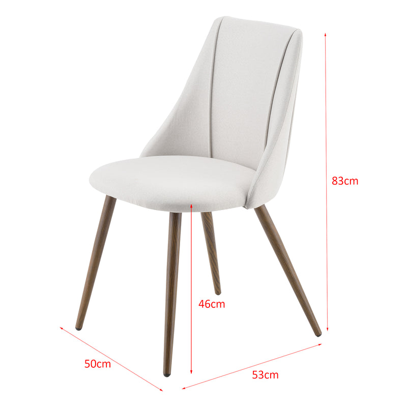 Maatschets Eetkamerstoel Danzig set van 2 stof en metaal 83x50x53 cm - verschillende kleuren