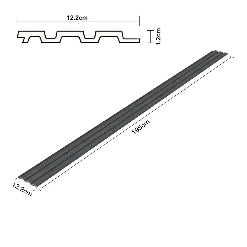 Maatschets Wandpanelen Blaricum 3D set polystyreen 195x12,2 cm marmer grijs NEU.HOLZ