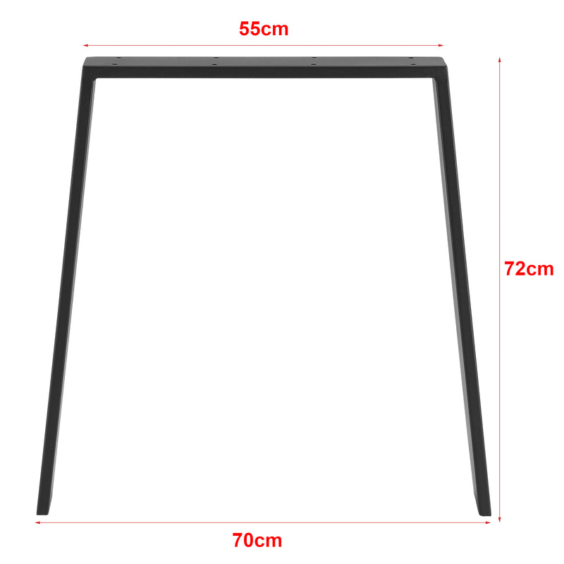 Maatschets Trapeziumpoot tafelpoot 55-75x72 cm set van 2 zwart mat