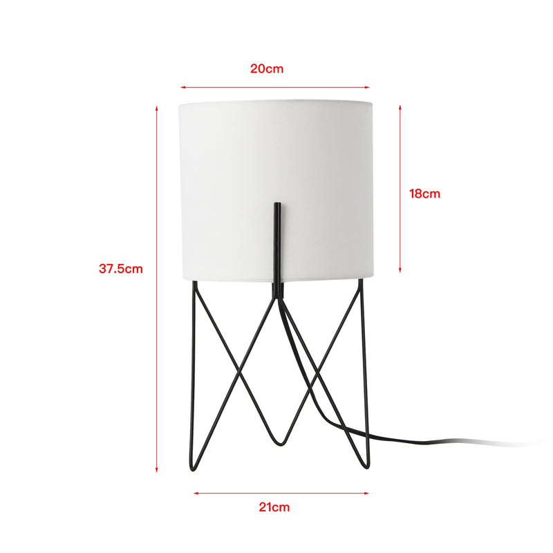 Maatschets lux.pro Tafellamp Slough bureaulamp 37,5x21x21 cm zwart en wit E14