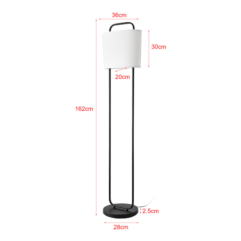 Maatschets Staande lamp Meløy vloerlamp 162 cm E27 zwart en wit lux.pro