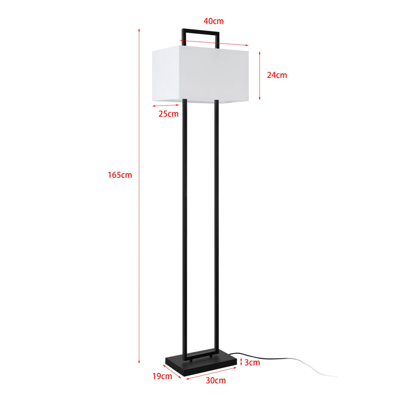 Maatschets lux.pro Staande lamp Sigdal vloerlamp cm E27 zwart en wit