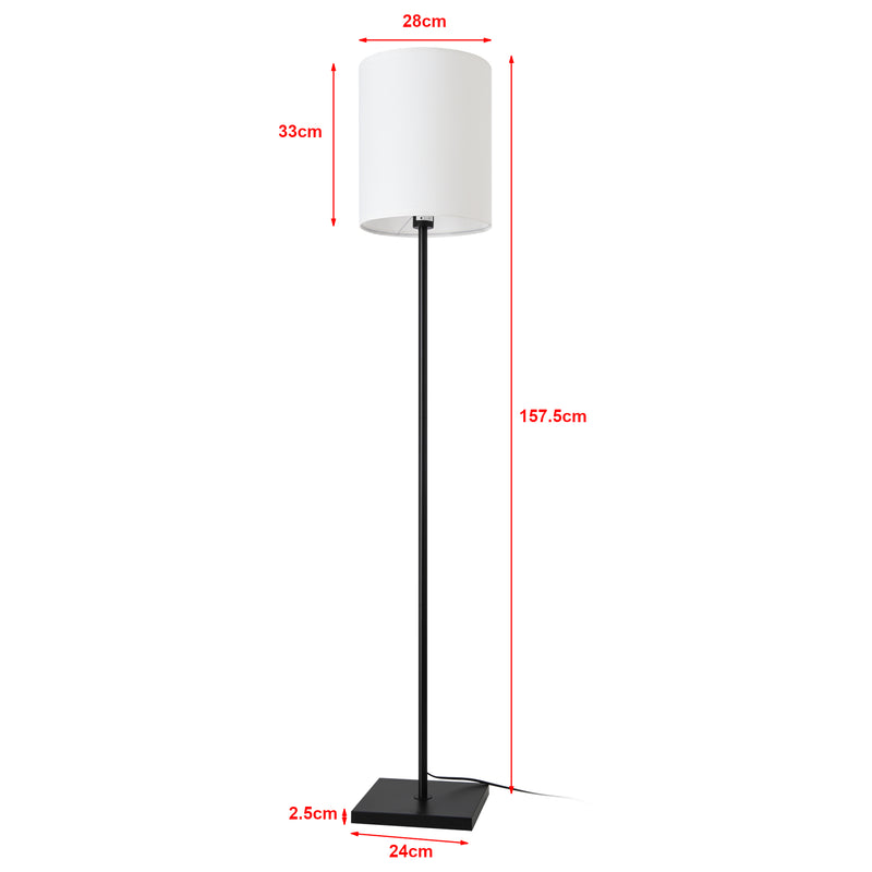 Maatschets lux.pro Staande lamp Solna vloerlamp 157,5 cm zwart en wit E27