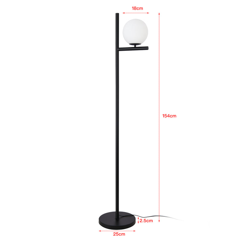 Maatschets lux.pro Staande lamp Aberdaron vloerlamp 154 cm zwart en wit E27