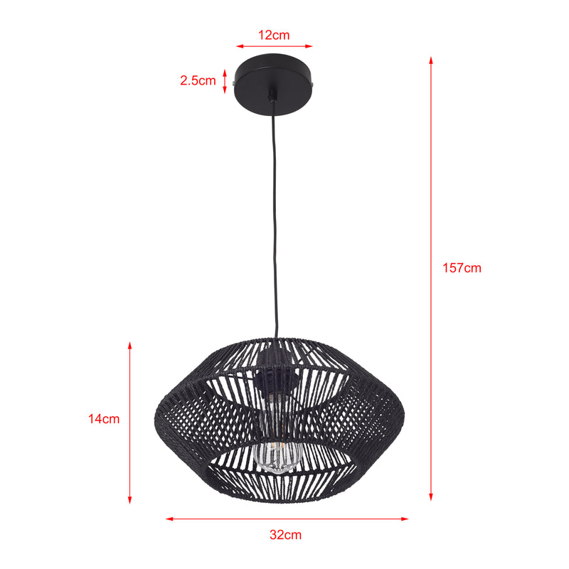 Maatschets Design hanglamp Amersham E27 zwart lux.pro