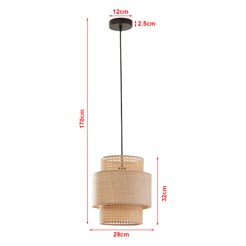 Maatschets Hanglamp Biggar E27 fitting 170 cm hoog zwart en beige lux.pro