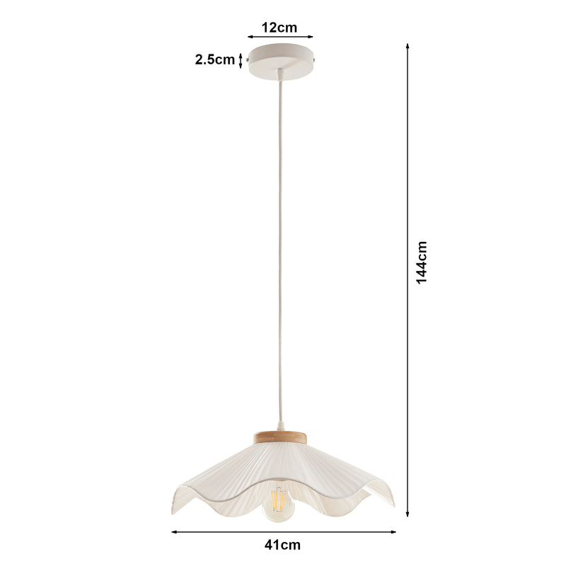Maatschets Hanglamp Broadway E27 stoffen lampenkap wit lux.pro