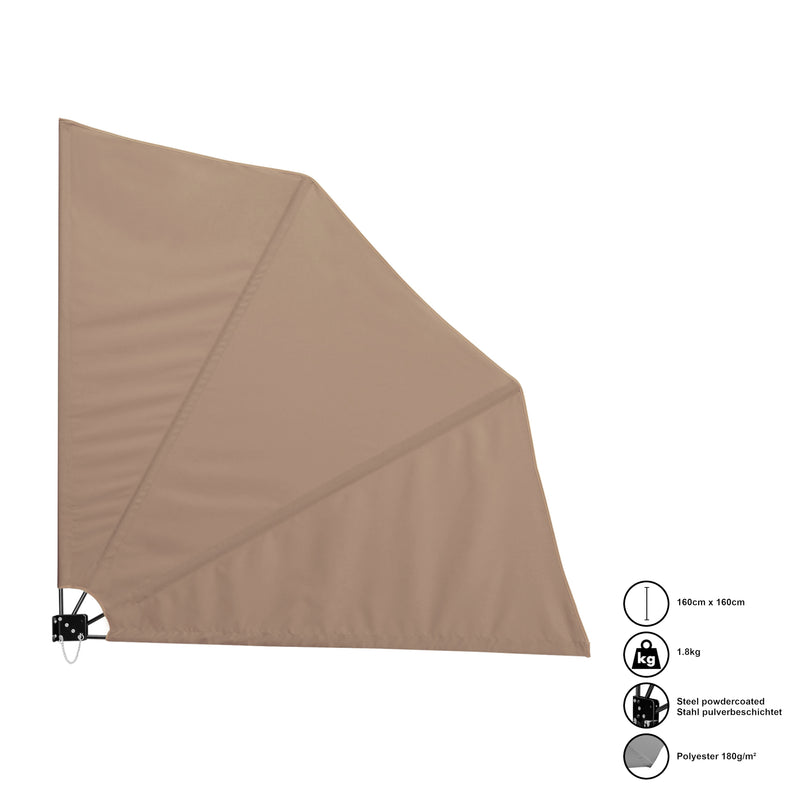 Maatschets Windscherm balkonscherm inklapbaar 160x160 cm - verschillende kleuren