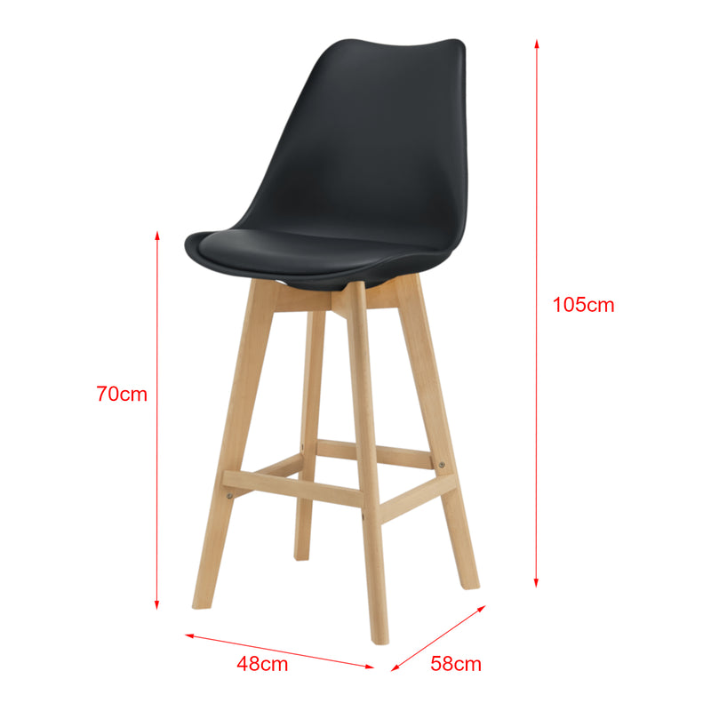 Maatschets Design barkruk set van 6 kunstleer en beuken poten - 8 varianten