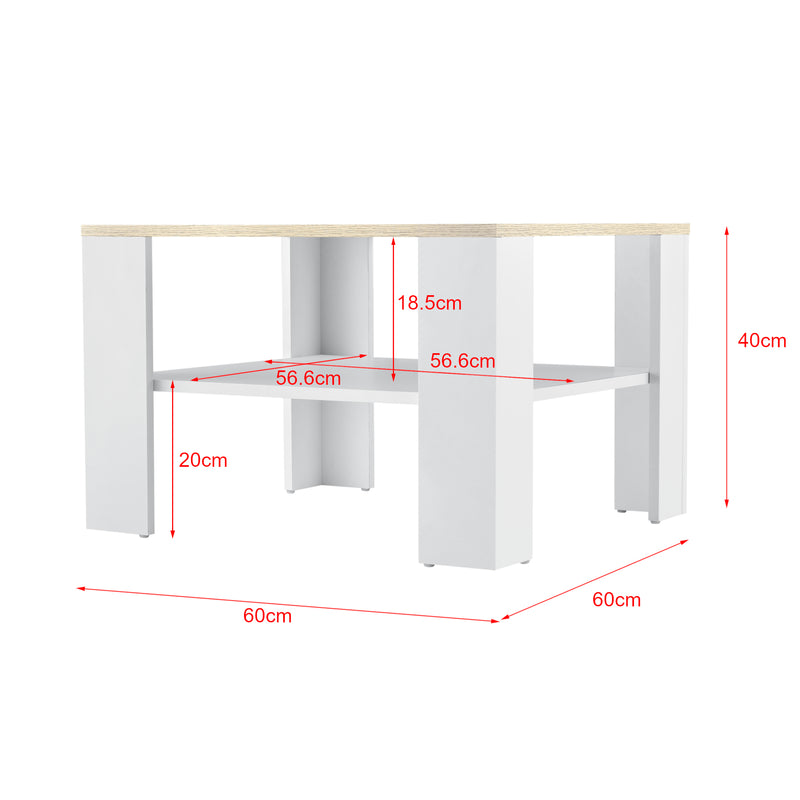 Maatschets Salontafel Leiden vierkant 60x60x40 cm - verschillende kleuren