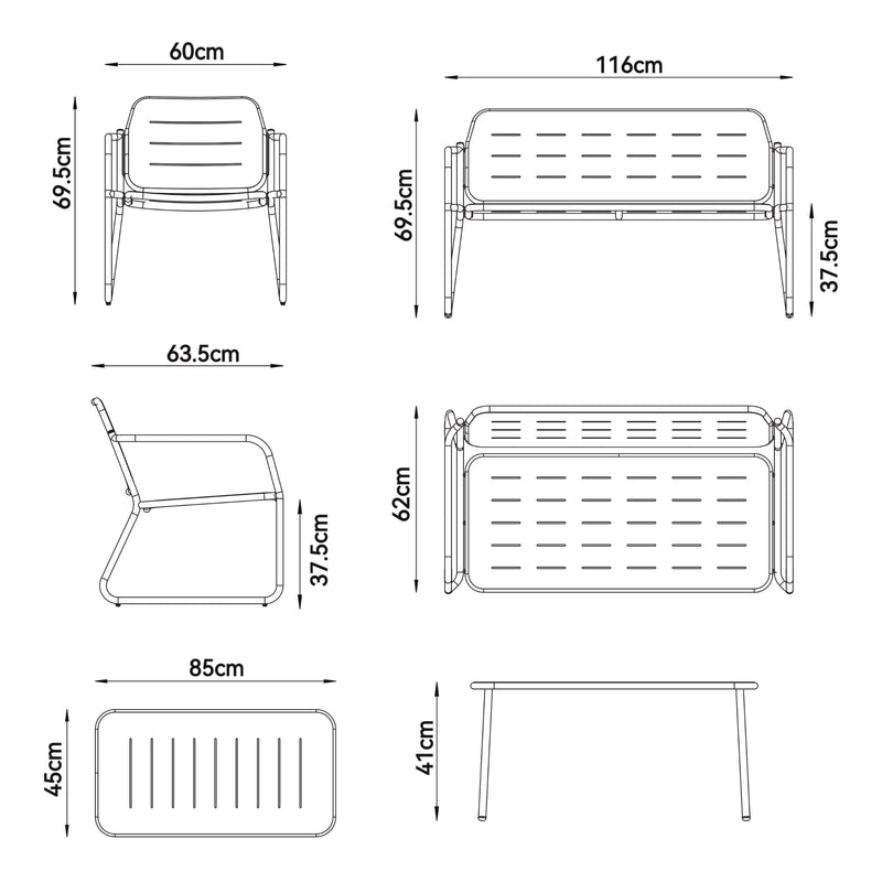 Maatschets Tuinset Andria loungeset casa.pro