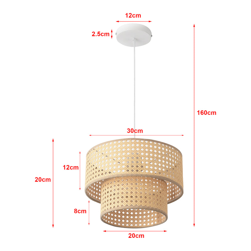 Maatschets Design hanglamp Ascot E27 wit rotan look lux.pro