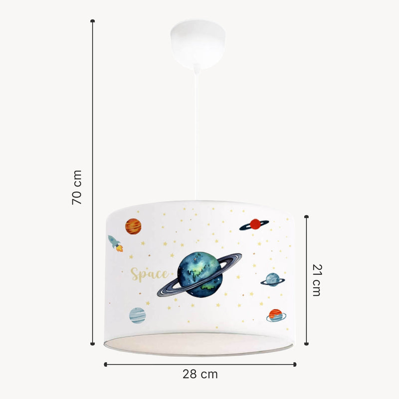 Maatschets Kinder hanglamp Rugby E27 fitting pvc textiel hoogte 70 cm lux.pro