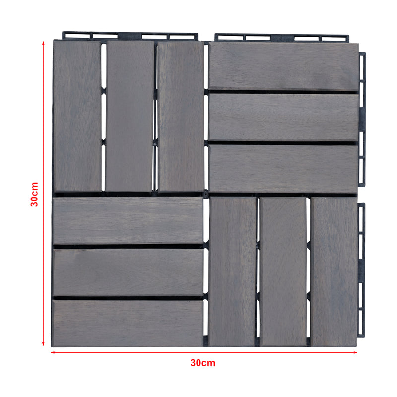 Maatschets Houten terrastegels Alliste vlonder set van 10 acacia 0,9 m² casa.pro