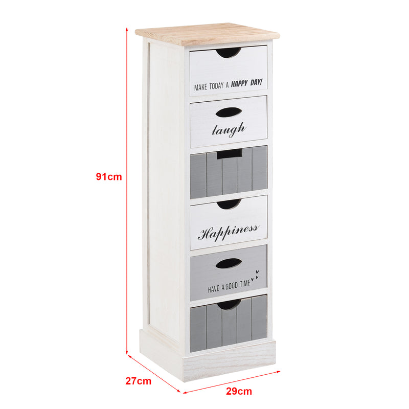 Maatschets Ladekast Salo met 6 lades 91x29x27 cm - 3 varianten