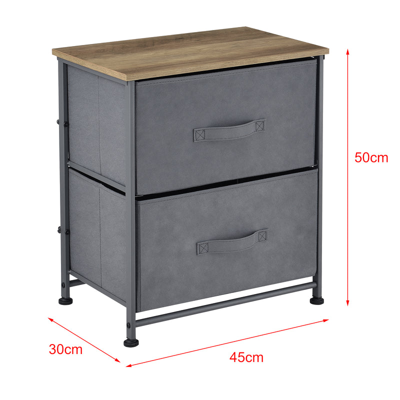 Maatschets Commode met lades grijs stof en hout - 4 varianten