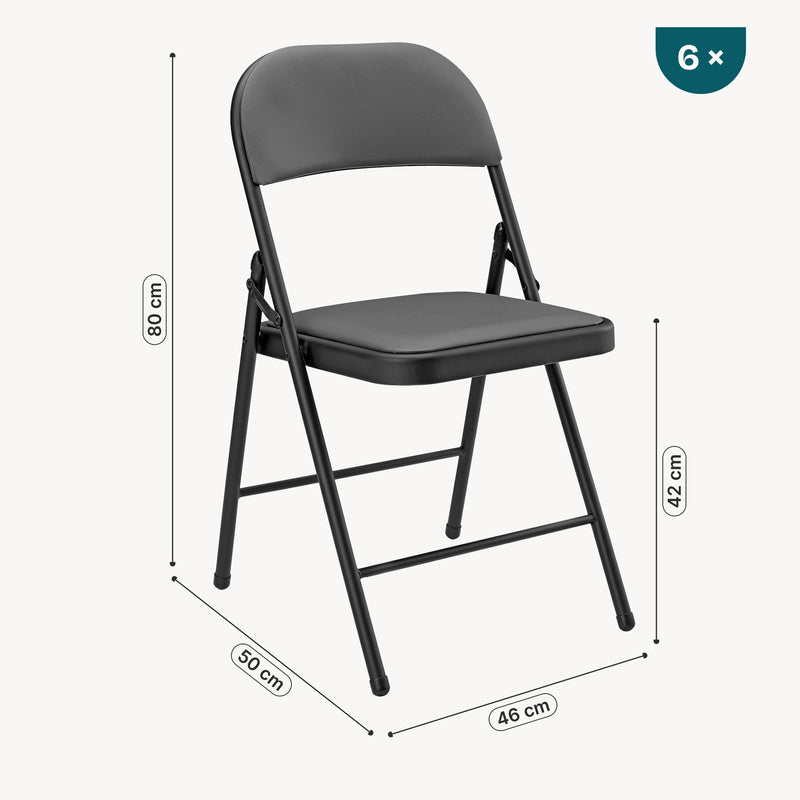 Maatschets Bureaustoel klapstoel opvouwbaar 80x46x50 cm set van 6 - 2 varianten
