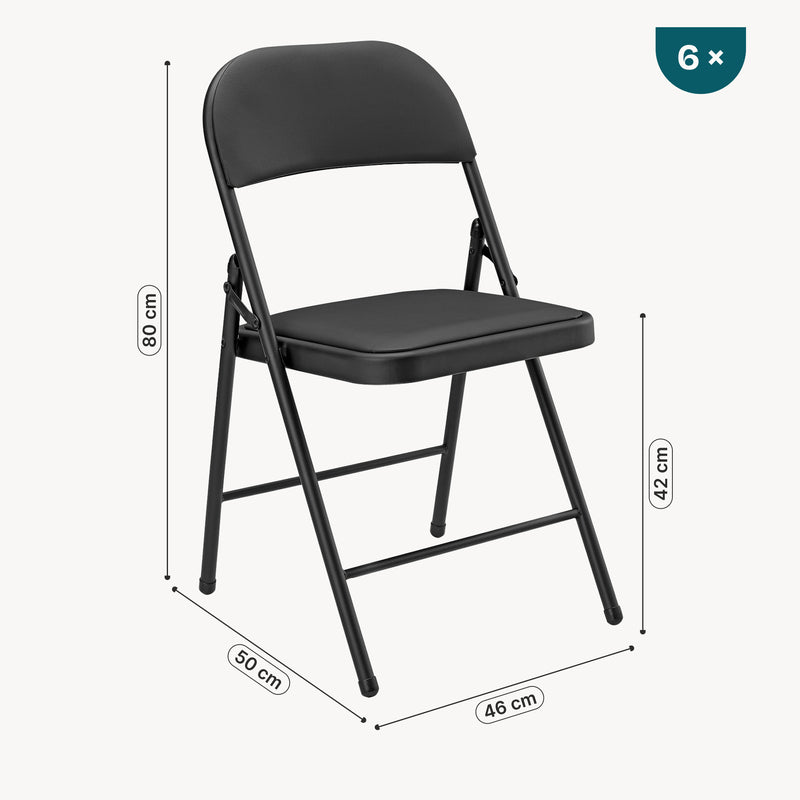 Maatschets Bureaustoel klapstoel opvouwbaar 80x46x50 cm set van 6 - 2 varianten