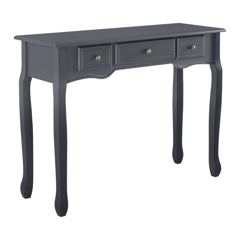 Maatschets Console tafel sidetafel met 3 lades landelijk grenen en MDF 100x35x78 cm - 3 varianten