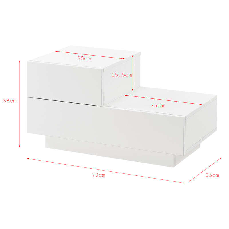 Maatschets Design nachtkastje Sebokeng links met lades 38x70x35 cm - verschillende kleuren