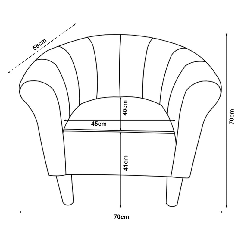 Maatschets Kuipstoel Ariel schelpen fauteuil 70x70x58 cm - verschillende kleuren