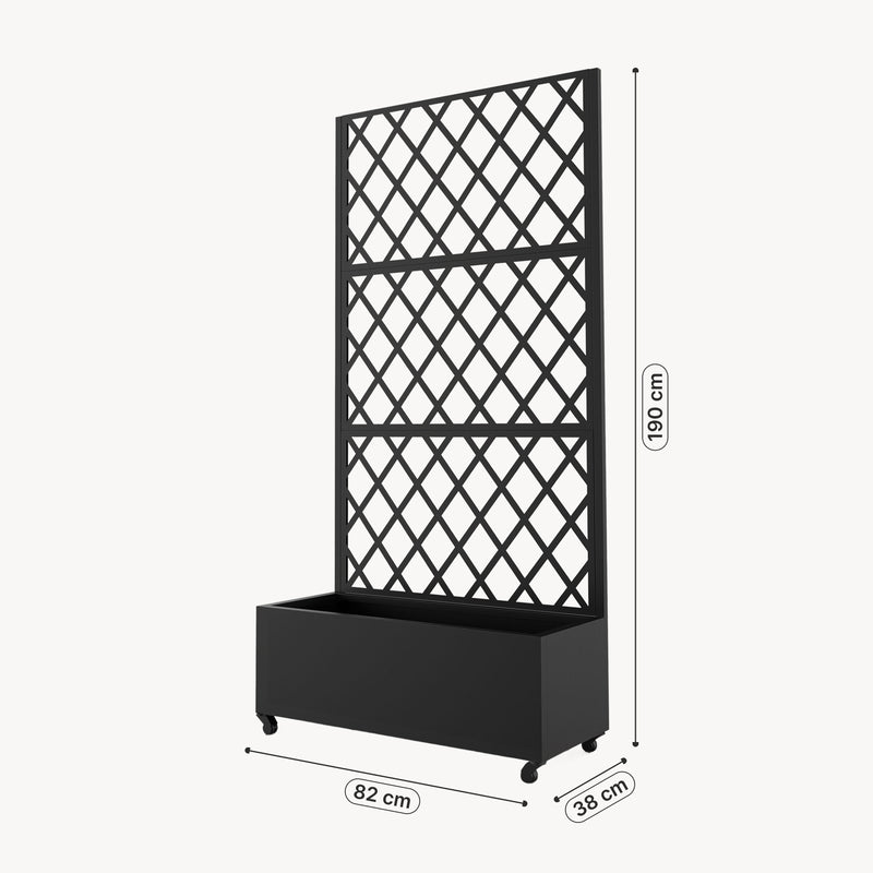 Maatschets Roomdivider Malja met plantenbak 190x82x38 cm zwart casa.pro