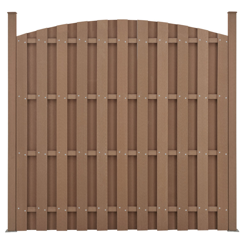 Maatschets HKC schutting met palen gebogen design - verschillende kleuren