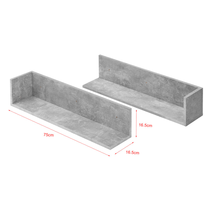 Maatschets Wandplank Elverum set van 2 75x16,5x16,5 cm - 3 varianten