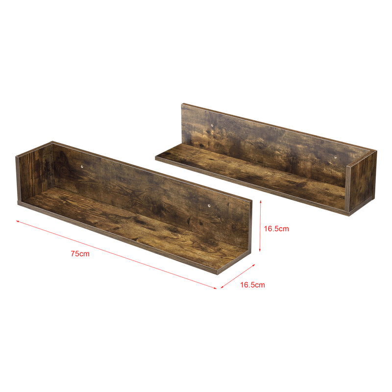 Maatschets Wandplank Elverum set van 2 75x16,5x16,5 cm - 3 varianten