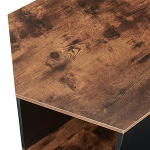 Salontafel Molde set van 2 zwart en walnootkleurig [en.casa]