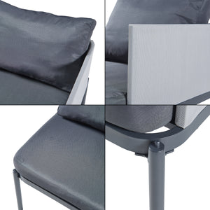 Tuinset Accettura 3-delig tuintafel met 2 tuinstoelen grijs casa.pro