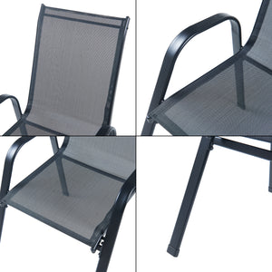 casa.pro Tuinset Aradeo 7-delig tuintafel met tuinstoelen zwart