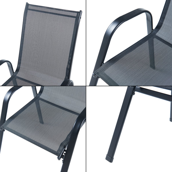 casa.pro Tuinset Aradeo 7-delig tuintafel met tuinstoelen zwart