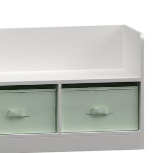 Kinderrek met zitbank Vipsali 100x99x30 cm mintgroen en wit [en.casa]