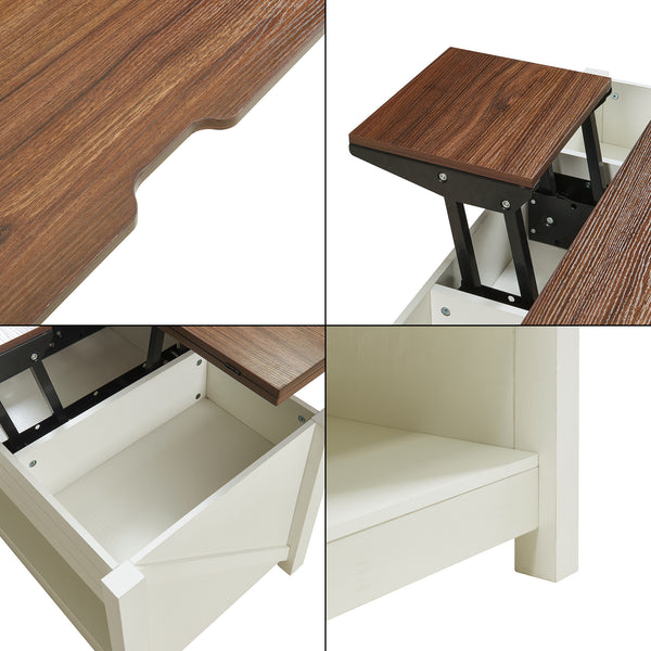 Salontafel Kasama 110x55x54 cm walnootkleurig en wit [en.casa]