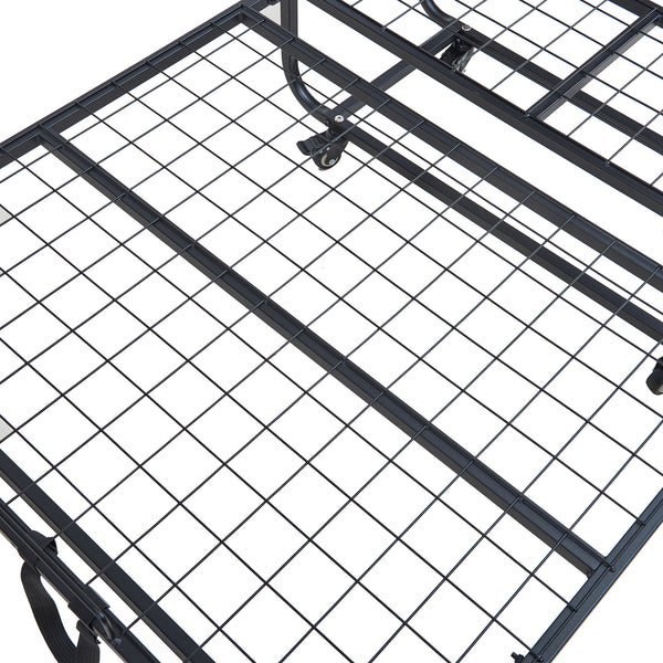 Opklapbed Lustendi 90x200 cm met matras zwart eiken en wit [en.casa]