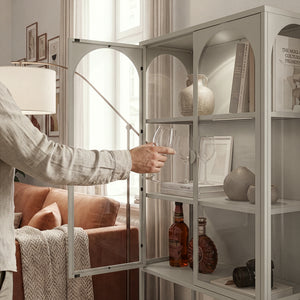 Vitrinekast Klippestad 160x80x35 cm camel [en.casa] 