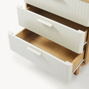 Commode Ferrersp 70x60x40 cm eikenkleurig havermout en naturel [en.casa]