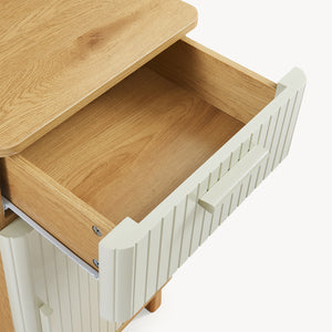 Badkamerkast Ferrersp 80x40x35 cm eikenkleurig havermout en naturel [en.casa]