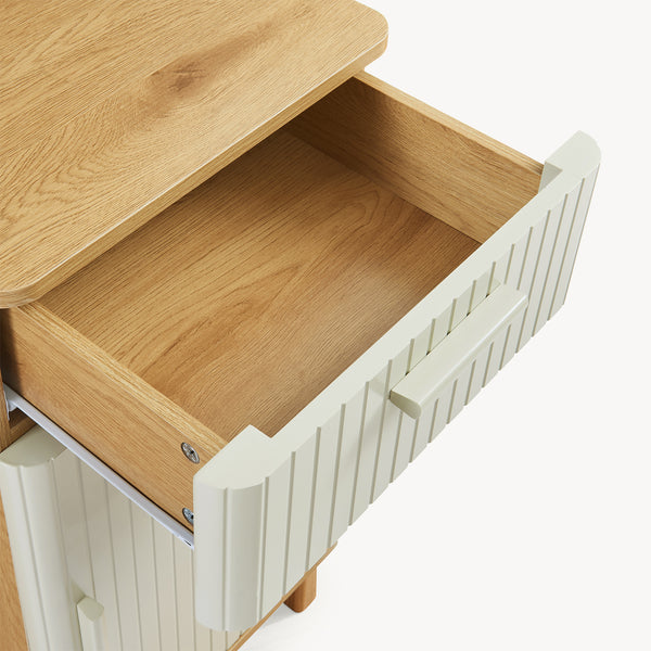 Badkamerkast Ferrersp 80x40x35 cm eikenkleurig havermout en naturel [en.casa]